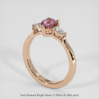 1.01 Ct. Pink Sapphire Ring, 18K Rose Gold 2