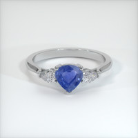 1.43 Ct. Blue Sapphire Ring, 10K White Gold 1