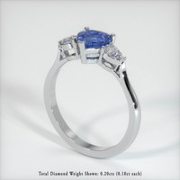 1.43 Ct. Blue Sapphire Ring, 10K White Gold 2