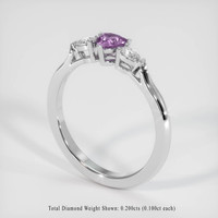 0.44 Ct. Pinkish Purple Sapphire Ring, 10K White Gold 2