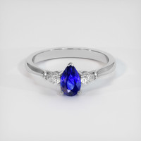 0.80 Ct. Blue Sapphire Ring, 10K White Gold 1