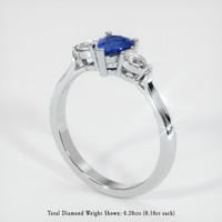 0.45 Ct. Sapphire Ring, 14K White Gold 2