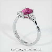 2.19 Ct. Pink Sapphire Ring, 14K White Gold 2