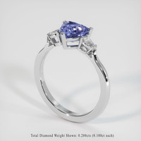 2.42 Ct. Sapphire Ring, 14K White Gold 2