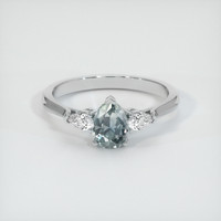 0.84 Ct. Sapphire Ring, 14K White Gold 1
