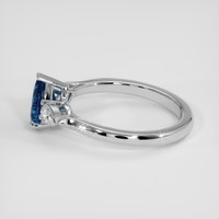 0.89 Ct. Blue Sapphire Ring, 18K White Gold 4