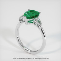 2.28 Ct. Emerald Ring, 18K White Gold 2