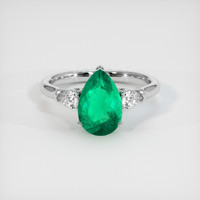 1.70 Ct. Emerald Ring, 18K White Gold 1