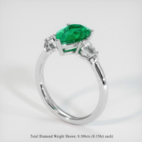 1.70 Ct. Emerald Ring, 18K White Gold 2