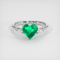 1.26 Ct. Emerald Ring, 18K White Gold 1