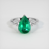 3.02 Ct. Emerald Ring, 18K White Gold 1