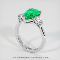 2.86 Ct. Emerald Ring, 18K White Gold 2