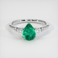 0.97 Ct. Emerald Ring, 18K White Gold 1