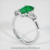 1.38 Ct. Emerald Ring, 18K White Gold 2