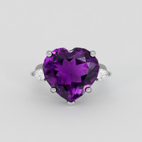 24.31 Ct. Purple Amethyst Ring, 18K White Gold 1
