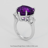 24.31 Ct. Purple Amethyst Ring, 18K White Gold 2