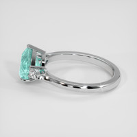 2.07 Ct. Bluish Green Paraiba Tourmaline Ring, 18K White Gold 4
