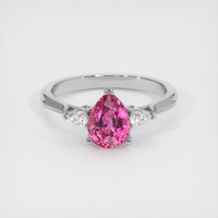 2.19 Ct. Pink Sapphire Ring, 18K White Gold 1