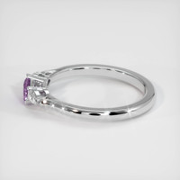 0.44 Ct. Pinkish Purple Sapphire Ring, 18K White Gold 4