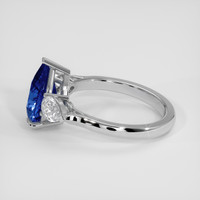 3.04 Ct. Blue Sapphire Ring, 18K White Gold 4