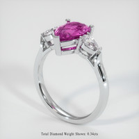 1.70 Ct. Purplish Pink Sapphire Ring, 18K White Gold 2