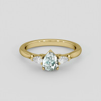 1.00 Ct. Bluish Green Sapphire Ring, 10K Yellow Gold 1