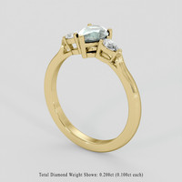 1.00 Ct. Bluish Green Sapphire Ring, 10K Yellow Gold 2