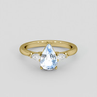 2.03 Ct. Blue Sapphire Ring, 10K Yellow Gold 1