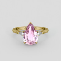 4.11 Ct. Purplish Pink Sapphire Ring, 10K Yellow Gold 1