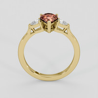 0.86 Ct. Reddish Pink Sapphire Ring, 10K Yellow Gold 3