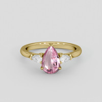 1.07 Ct. Pink Sapphire Ring, 10K Yellow Gold 1