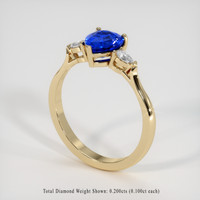 1.85 Ct. Blue Sapphire Ring, 14K Yellow Gold 2