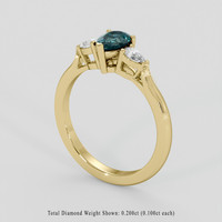 0.58 Ct. Alexandrite Ring, 14K Yellow Gold 2