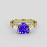 2.52 Ct. Violetish Blue Tanzanite Ring, 14K Yellow Gold 1