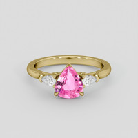 1.21 Ct. Pink Sapphire Ring, 14K Yellow Gold 1