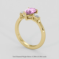 1.17 Ct. Pink Sapphire Ring, 14K Yellow Gold 2