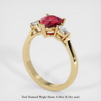 1.62 Ct. Ruby Ring, 14K Yellow Gold 2