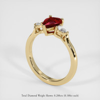 1.01 Ct. Ruby Ring, 14K Yellow Gold 2