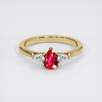 0.71 Ct. Ruby Ring, 14K Yellow Gold 1