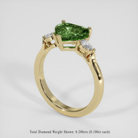 2.53 Ct. Green Sapphire Ring, 14K Yellow Gold 2