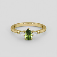 1.05 Ct. Green Sapphire Ring, 14K Yellow Gold 1