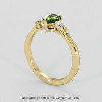1.05 Ct. Green Sapphire Ring, 14K Yellow Gold 2