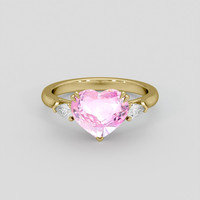 3.13 Ct. Pink Sapphire Ring, 14K Yellow Gold 1