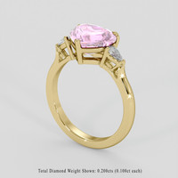 3.13 Ct. Pink Sapphire Ring, 14K Yellow Gold 2