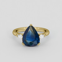 5.22 Ct. Blue Sapphire Ring, 14K Yellow Gold 1