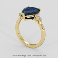 5.22 Ct. Blue Sapphire Ring, 14K Yellow Gold 2