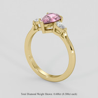1.07 Ct. Pink Sapphire Ring, 14K Yellow Gold 2