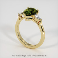 3.01 Ct. Green Sapphire Ring, 14K Yellow Gold 2