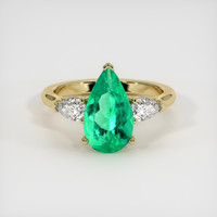 2.04 Ct. Emerald Ring, 18K Yellow Gold 1