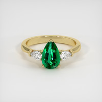 Three Stone Emerald Ring 1.12 Ct., 18K Yellow Gold Preview